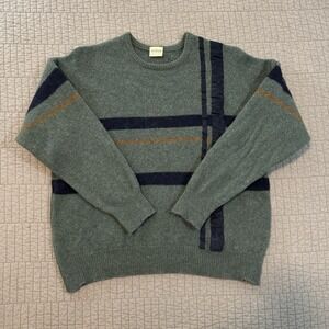 Vtg 90s Marz Munchen Sweater Women's XL Green Wool Abstract Geometric Retro‎ Y2K